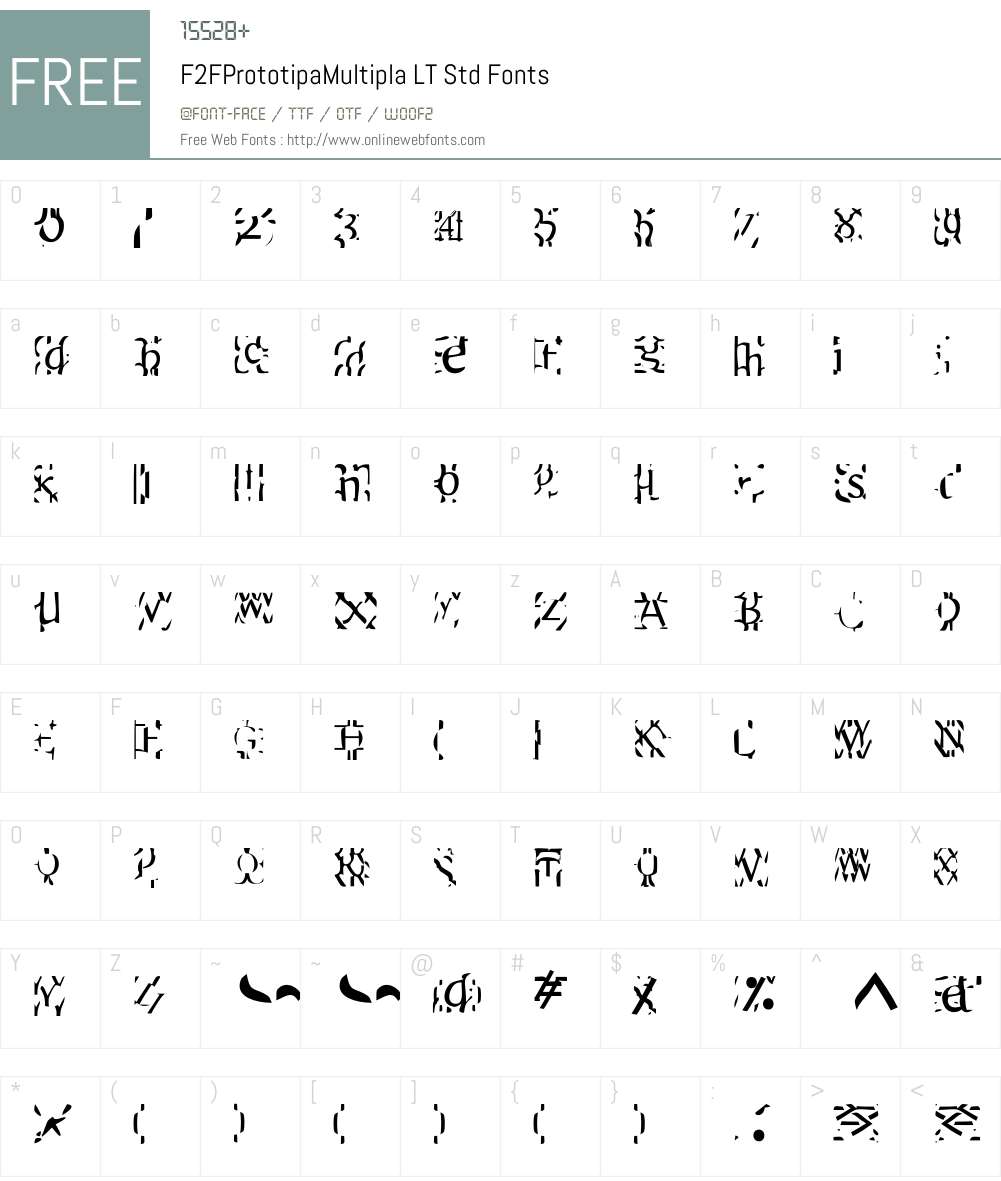 F2FPrototipaMultipla LT Std Font Screenshots