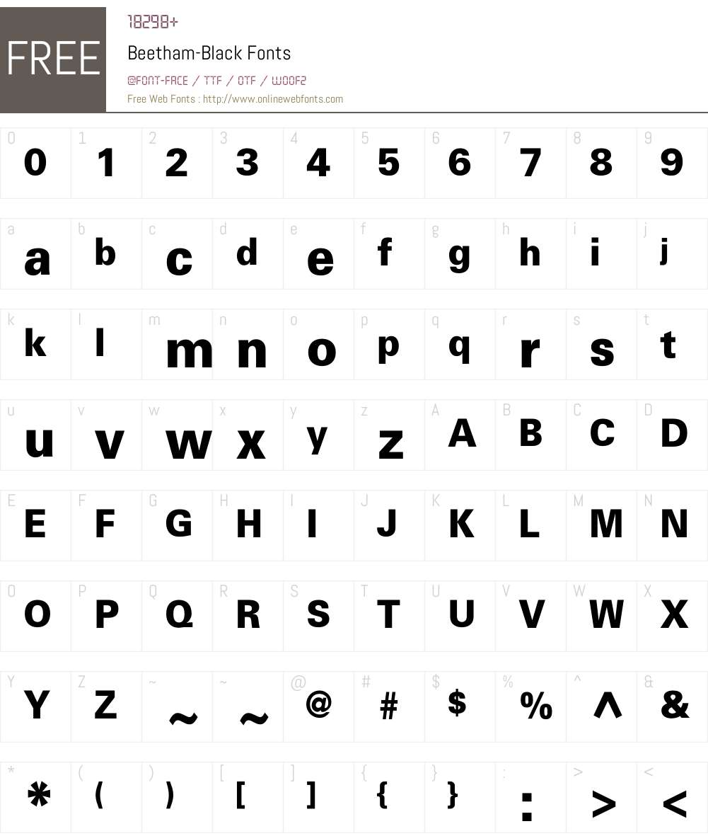 Beetham Font Screenshots