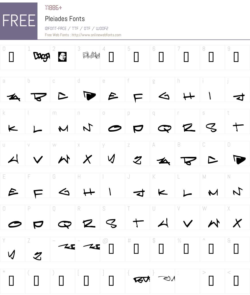 Pleiades Font Screenshots
