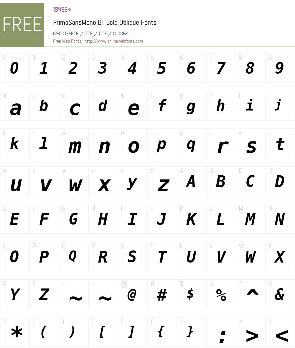PrimaSansMono BT Font Screenshots
