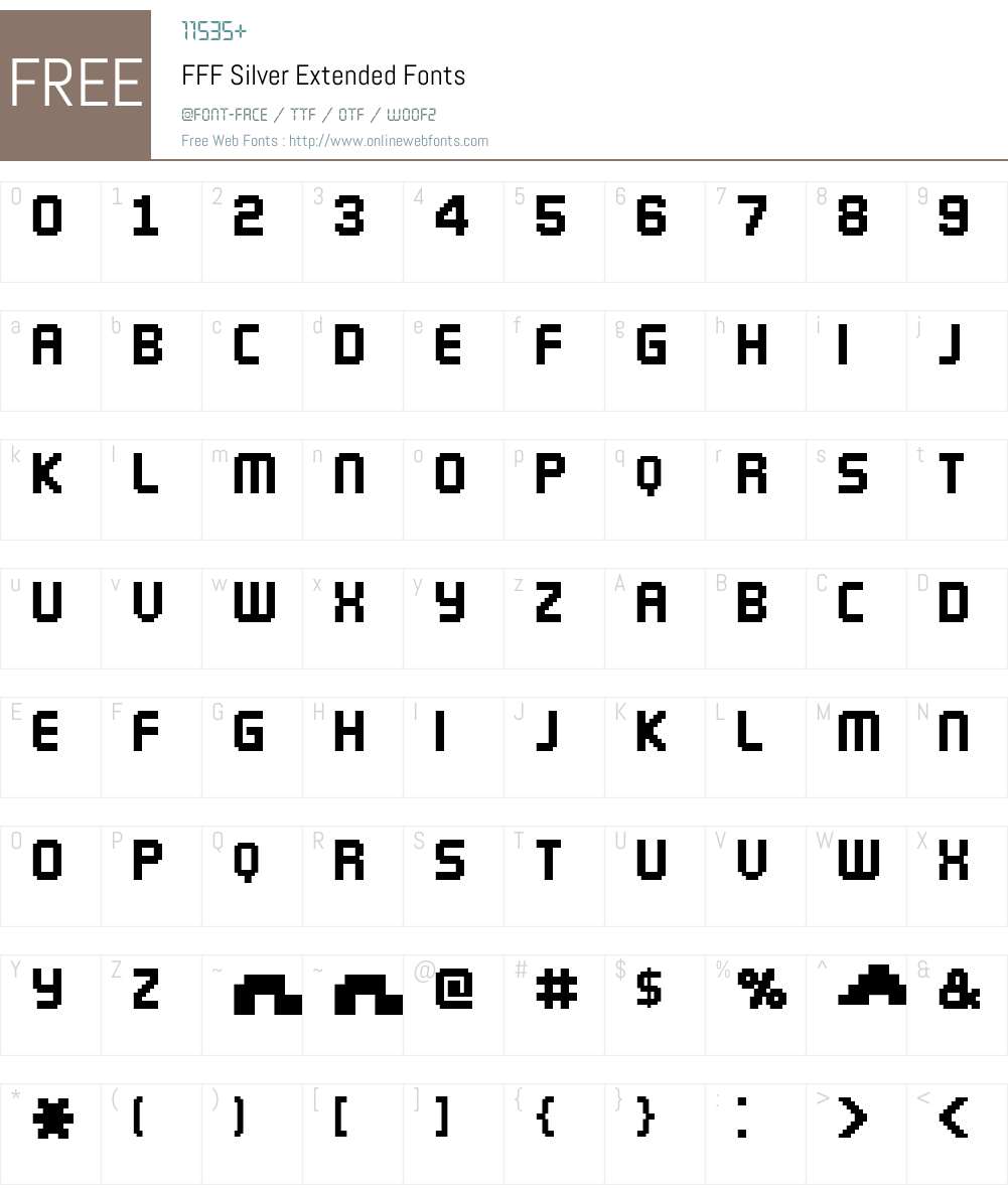 FFF Silver Extended Font Screenshots