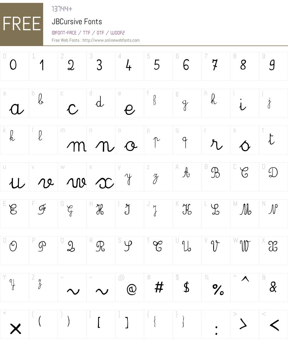 JBCursive Font Screenshots