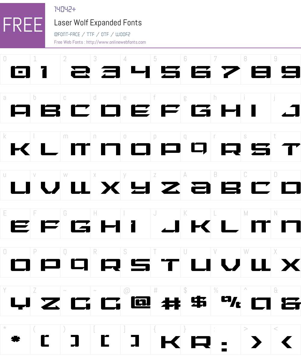 Laser Wolf Expanded 1.0; 2017 Fonts Free Download