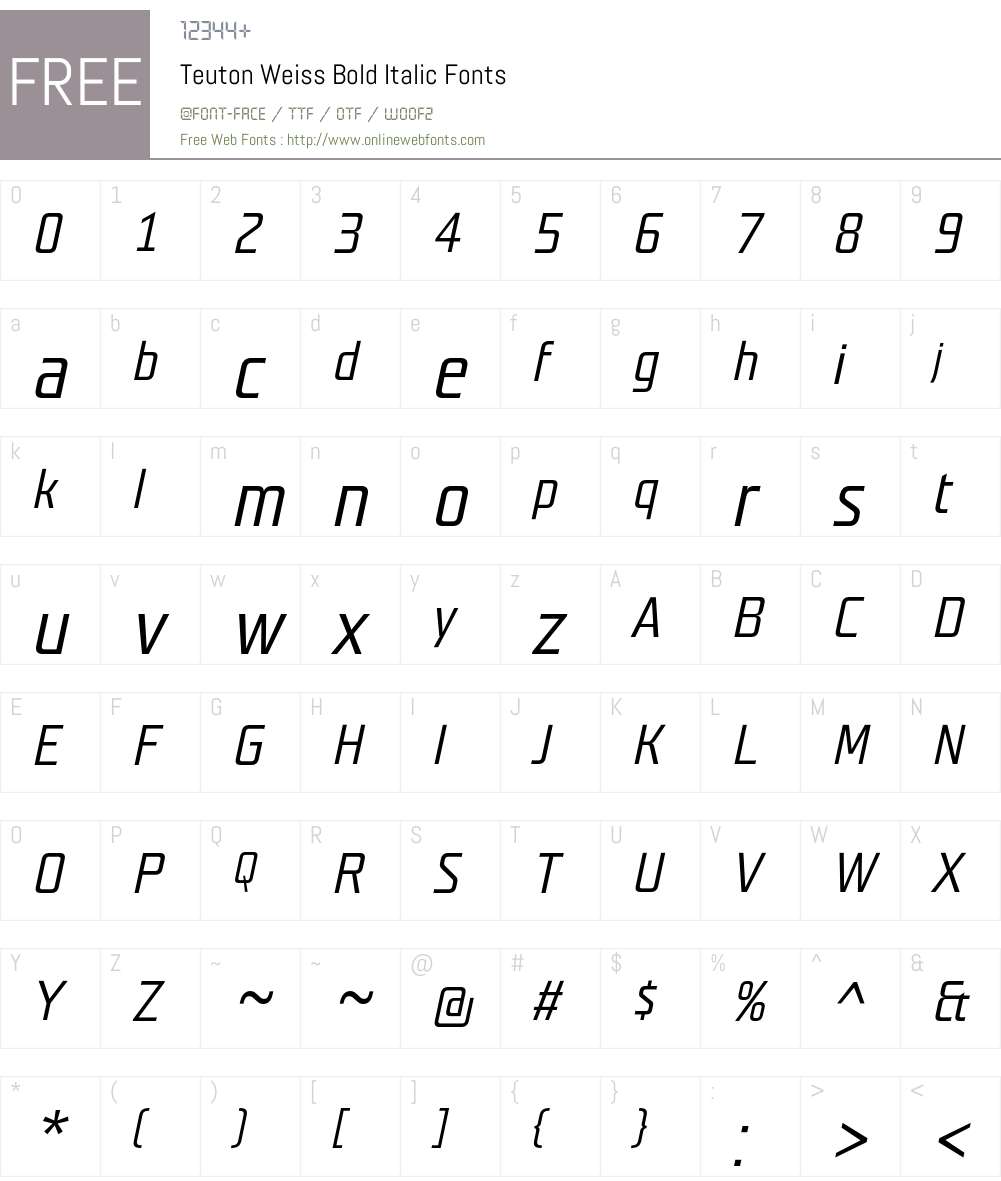 Teuton Weiss Font Screenshots