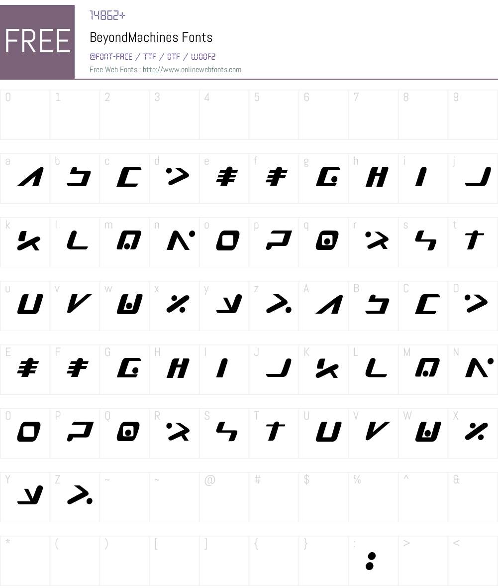 BeyondMachines Font Screenshots