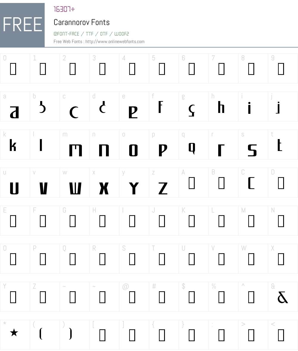 Carannorov Font Screenshots