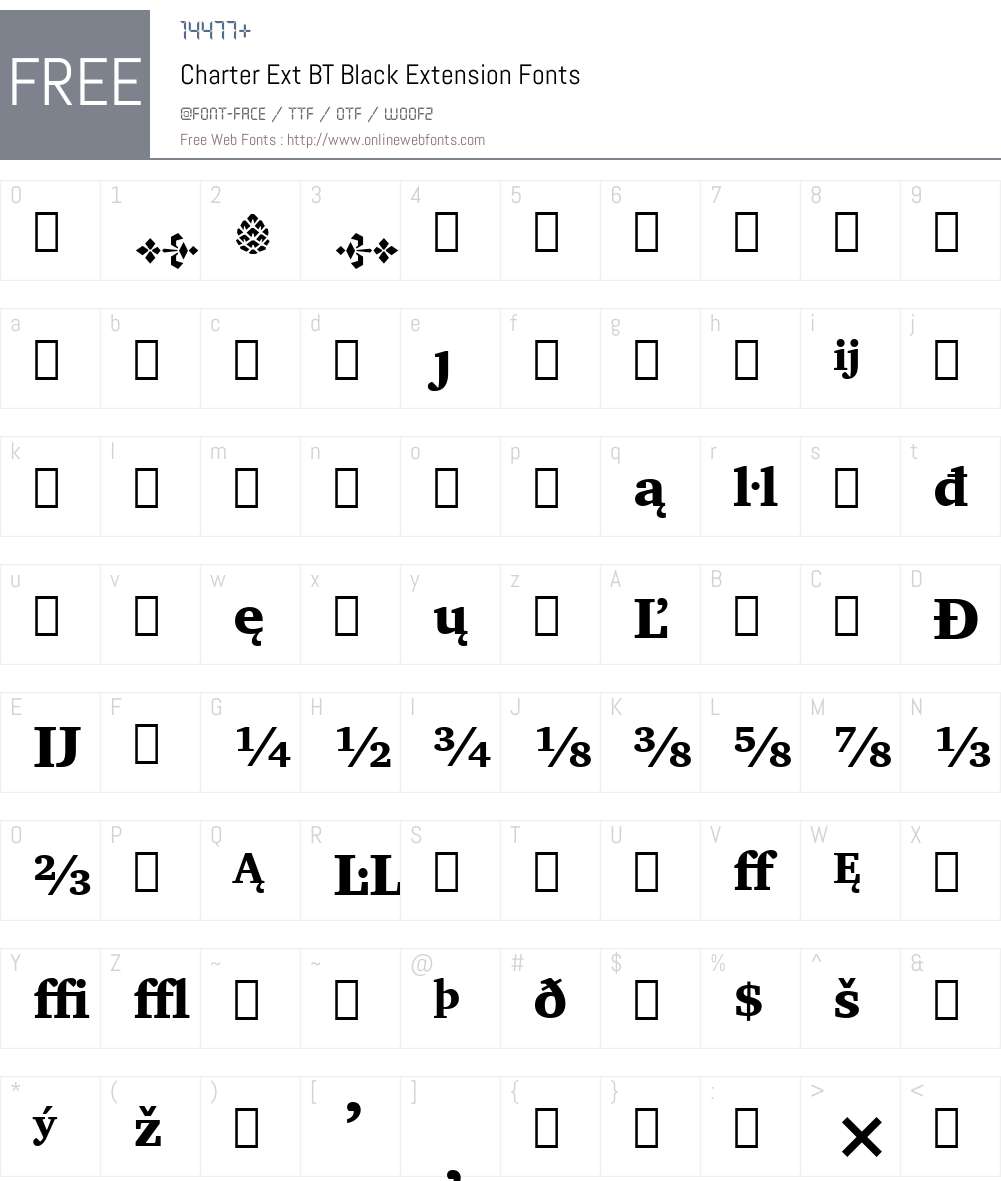Charter Ext BT Font Screenshots