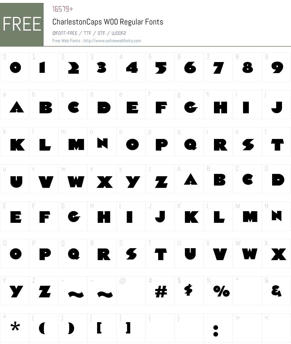 CharlestonCapsW00-Regular Font Screenshots