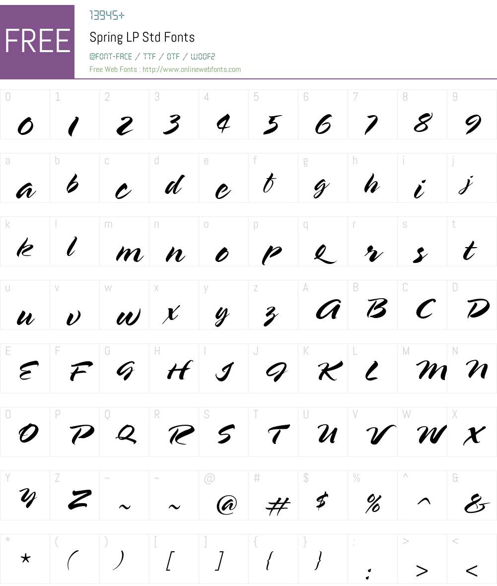 Spring LP Std Font Screenshots