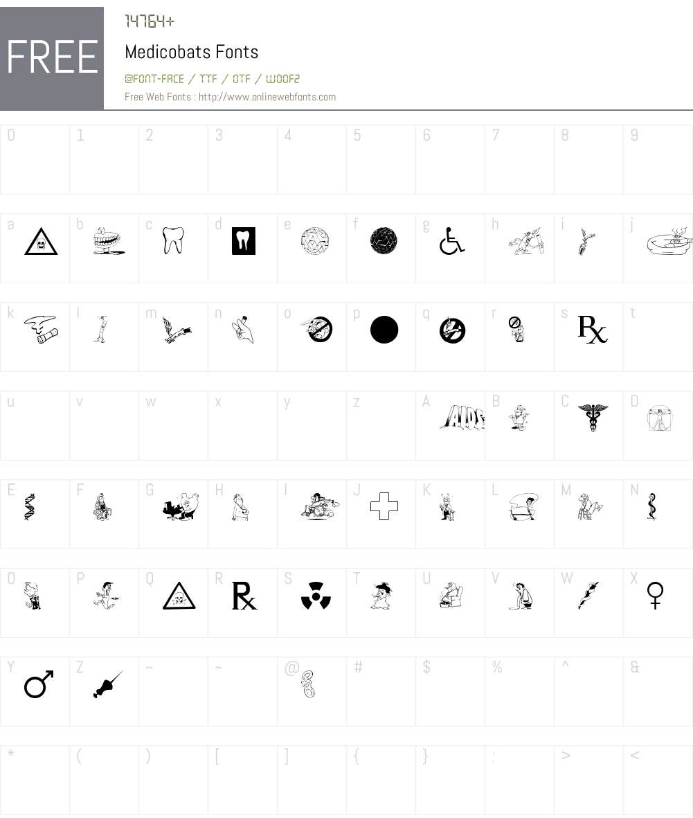Medicobats Font Screenshots