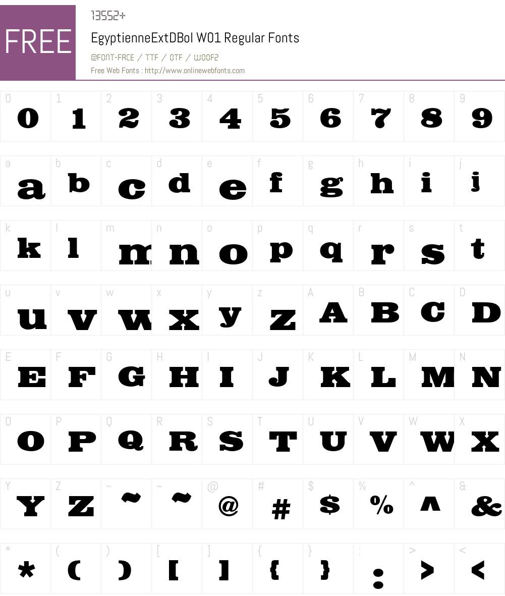Egyptienne Font Screenshots