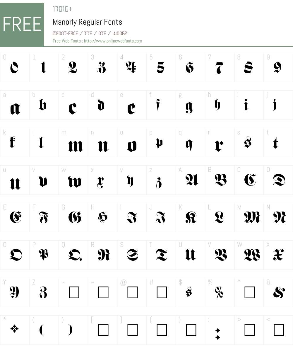 Manorly Font Screenshots