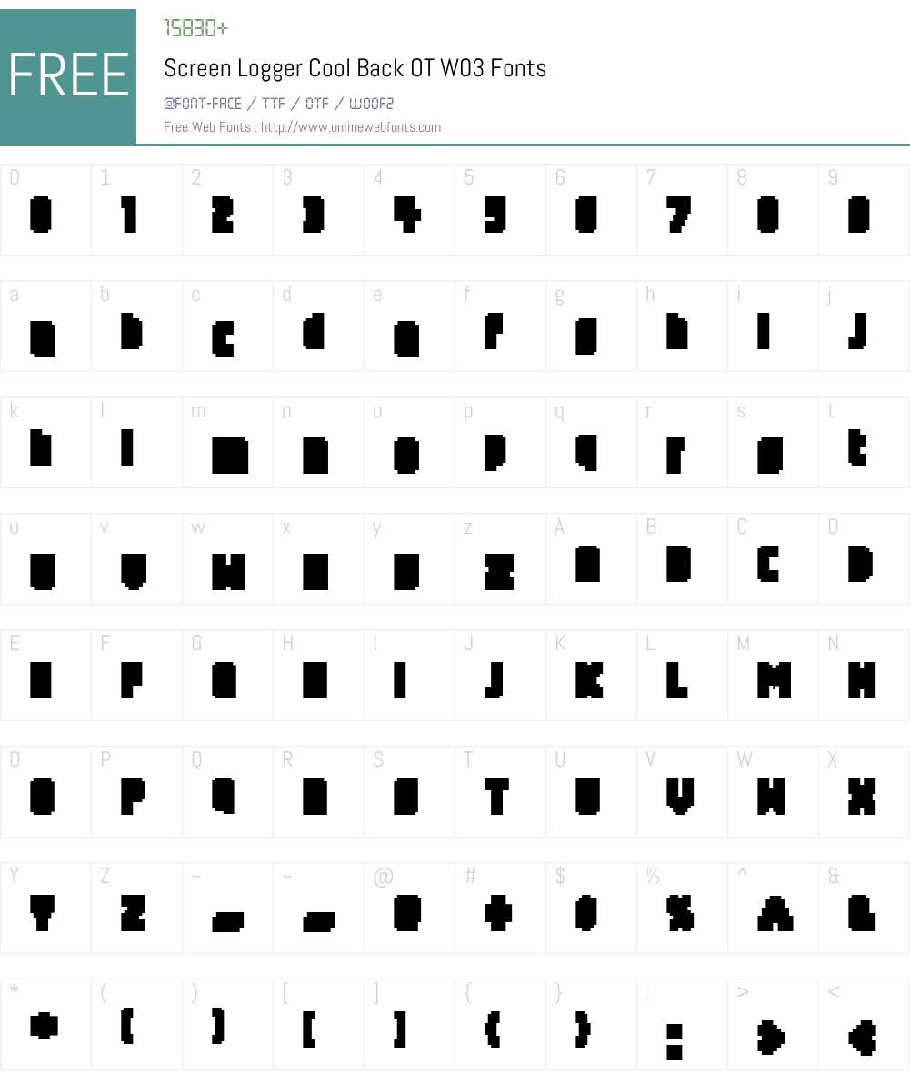 FF Screen Logger Font Screenshots