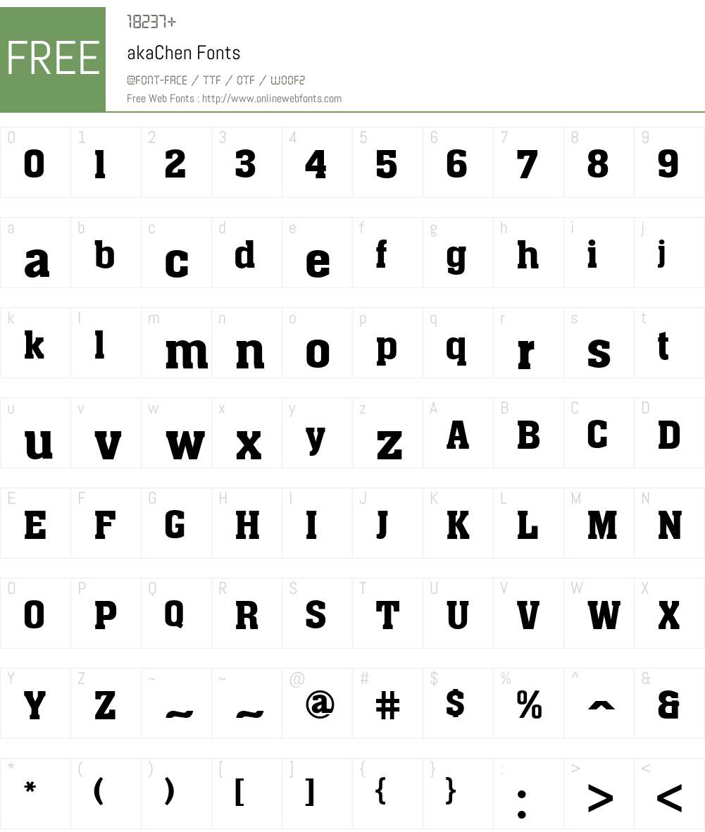 akaChen Font Screenshots