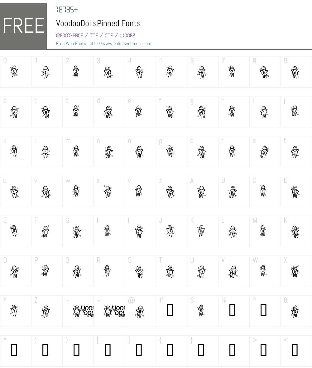 VoodooDollsPinned Font Screenshots