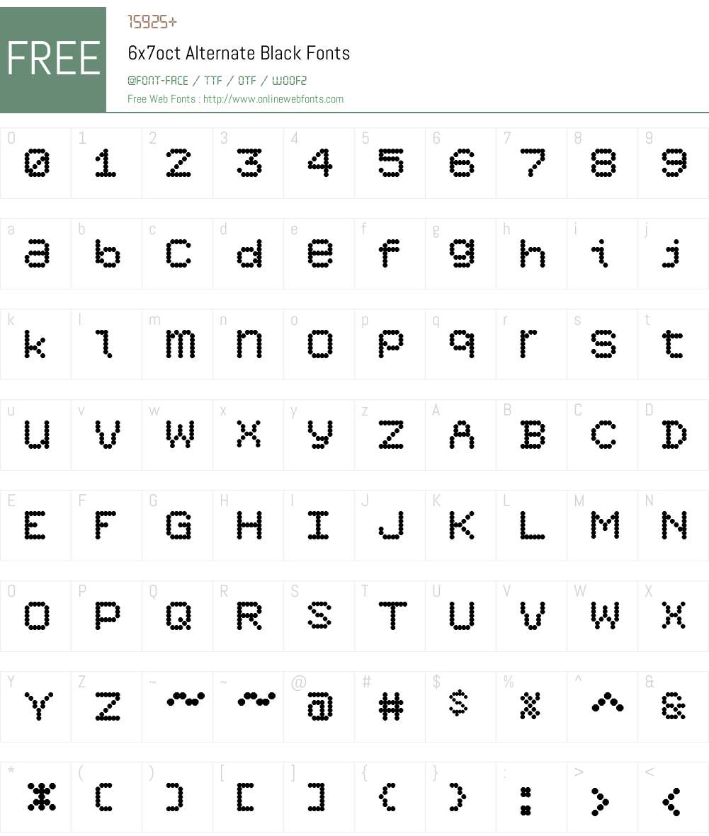 6x7oct Alternate Font Screenshots