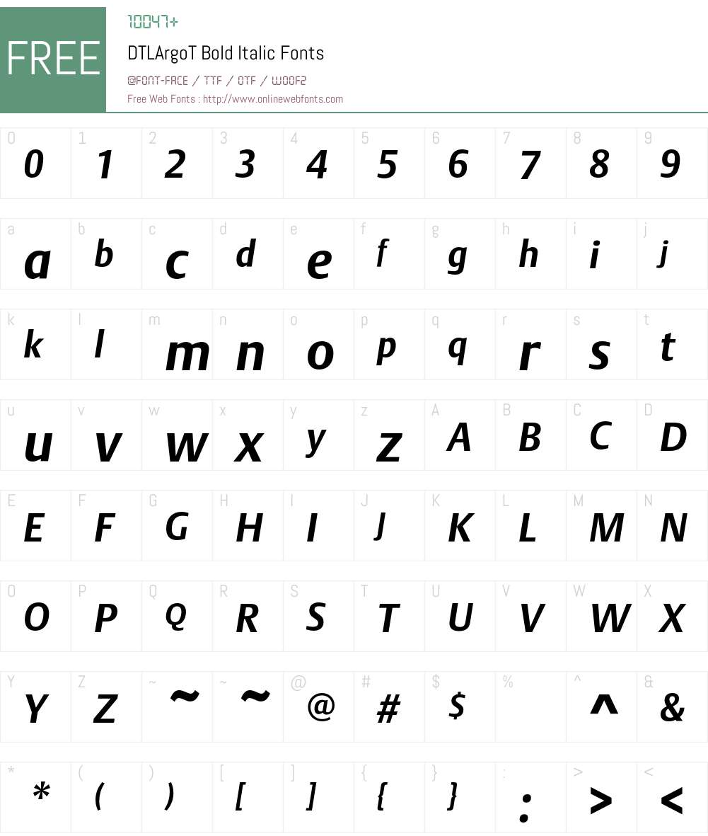 DTL Argo Font Screenshots