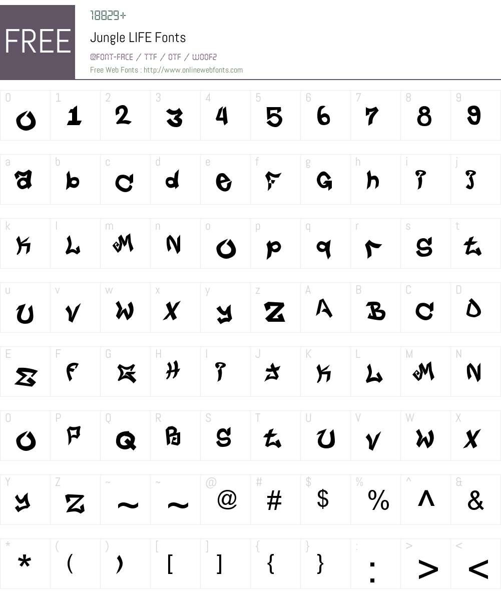 Jungle LIFE Font Screenshots