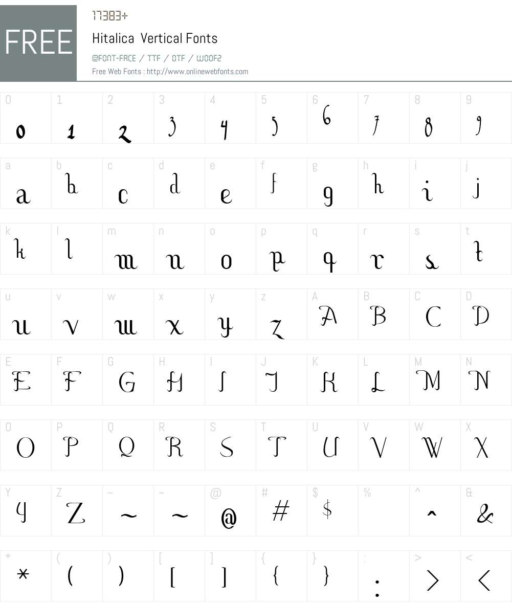 Hitalica Font Screenshots