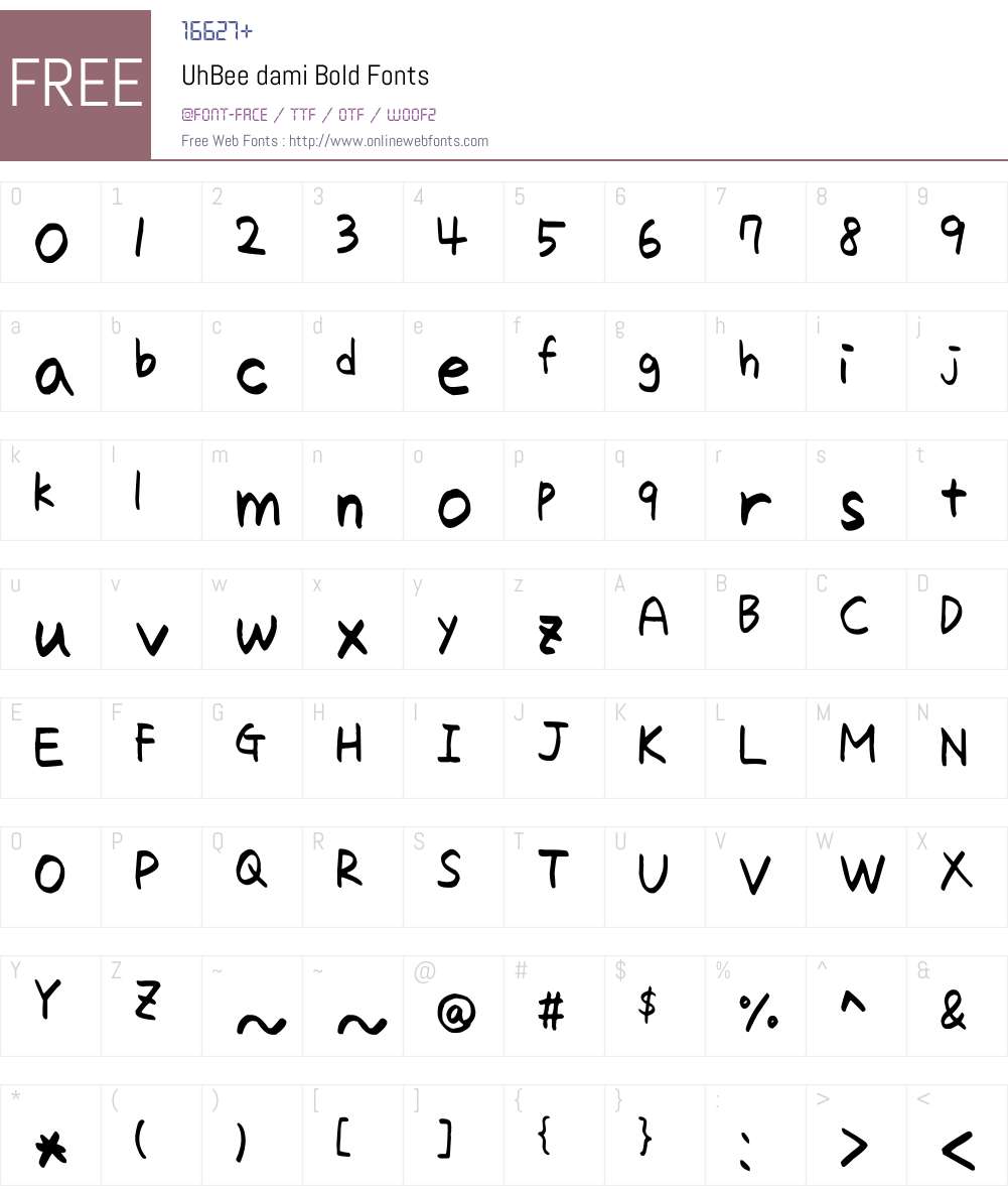 UhBee dami Font Screenshots