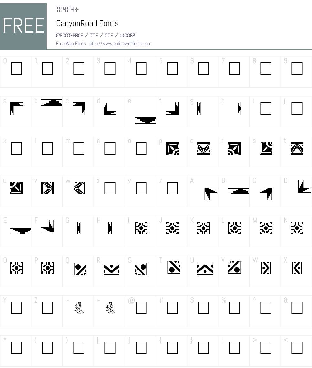 CanyonRoad Font Screenshots