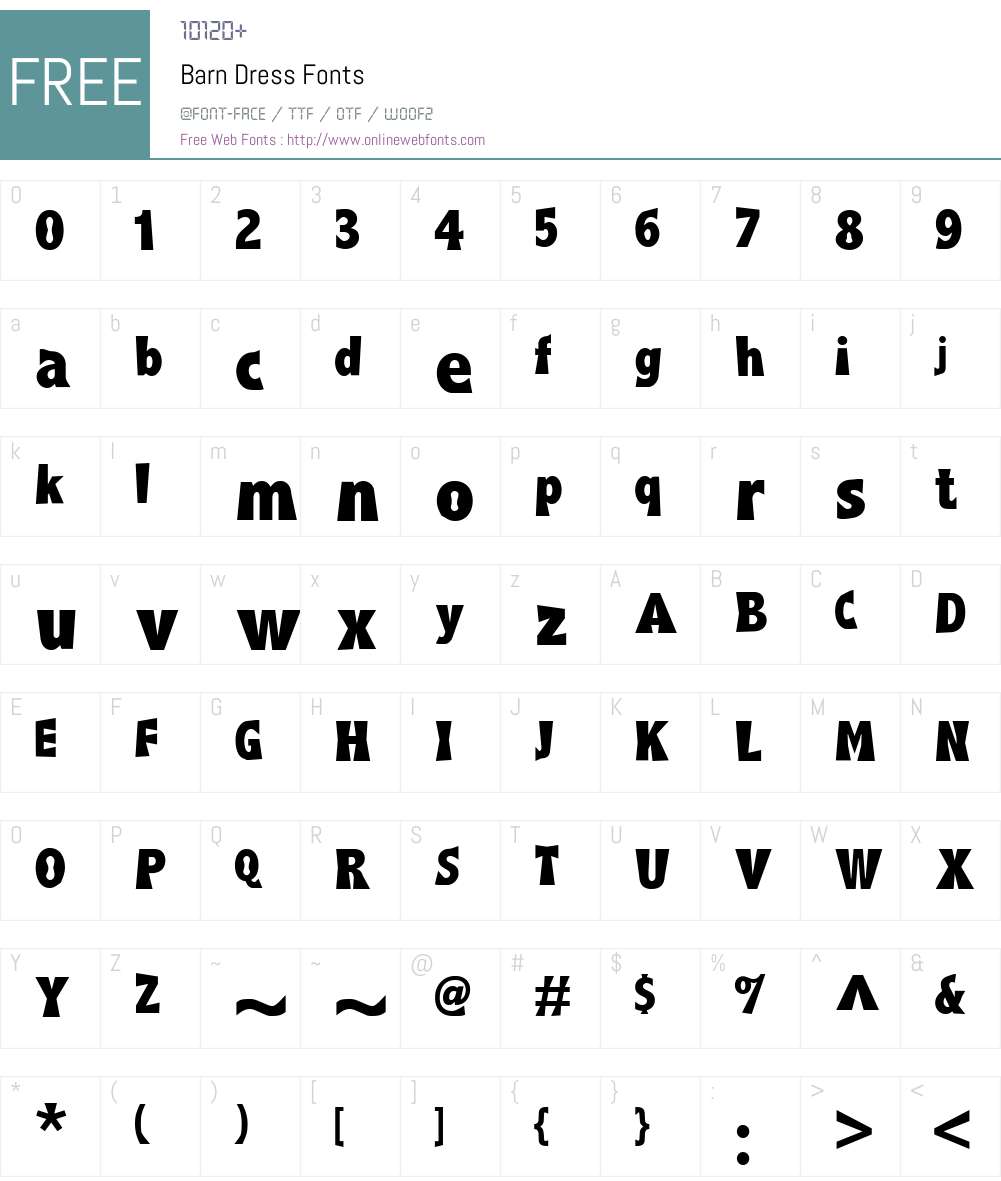 Barn Dress Font Screenshots