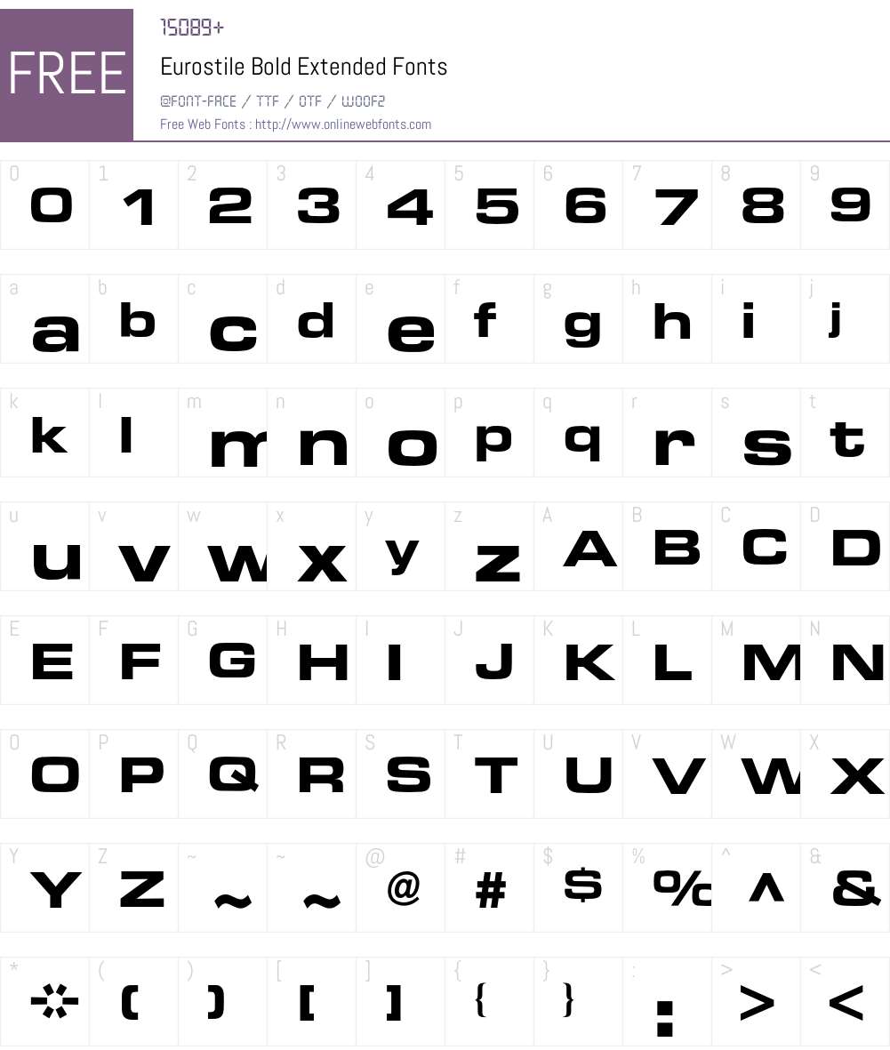 Eurostile BQ Font Screenshots