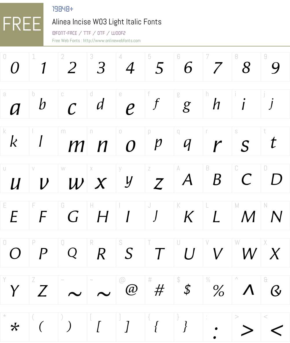 Alinea Incise Font Screenshots