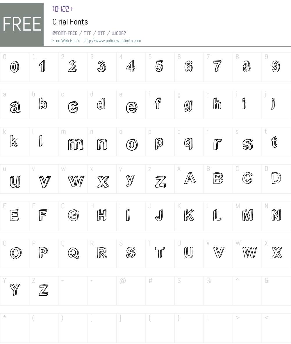 C rial Font Screenshots