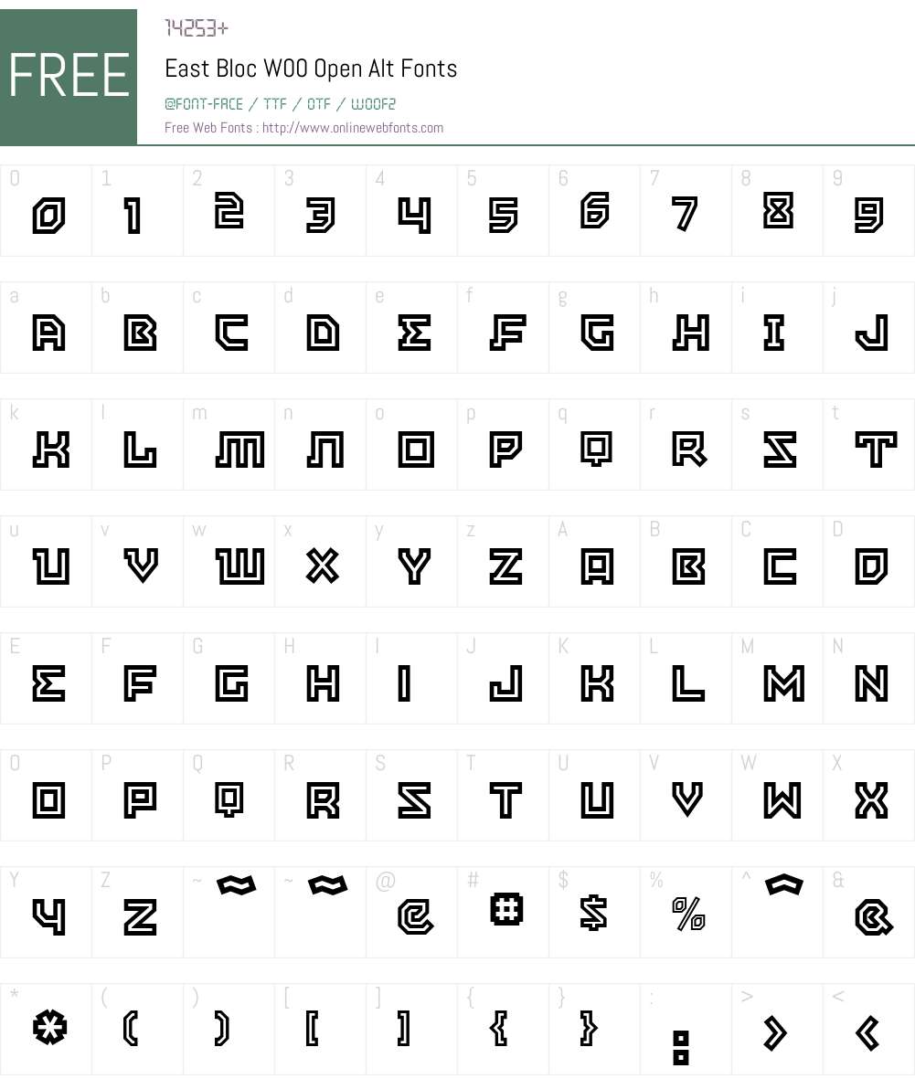 EastBlocW00-OpenAlt Font Screenshots