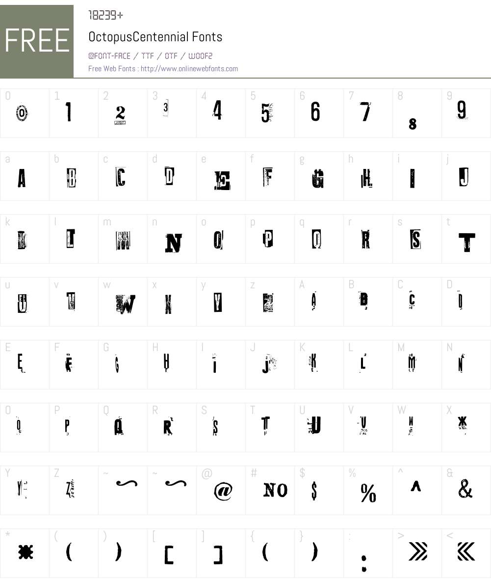 Octopus Font Screenshots