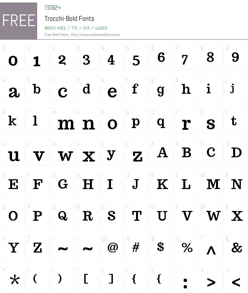Trocchi Bold Font Screenshots