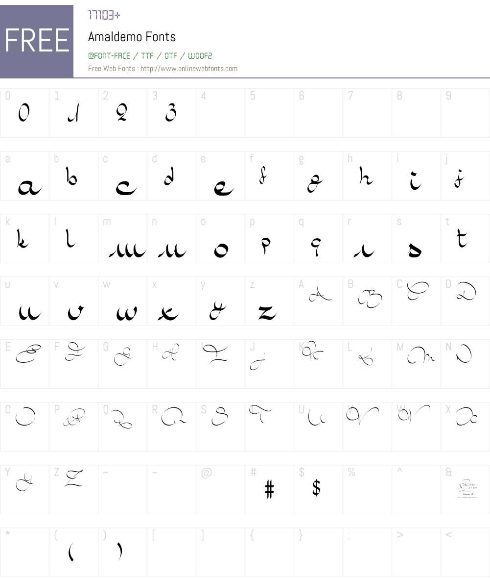 Amaldemo Font Screenshots