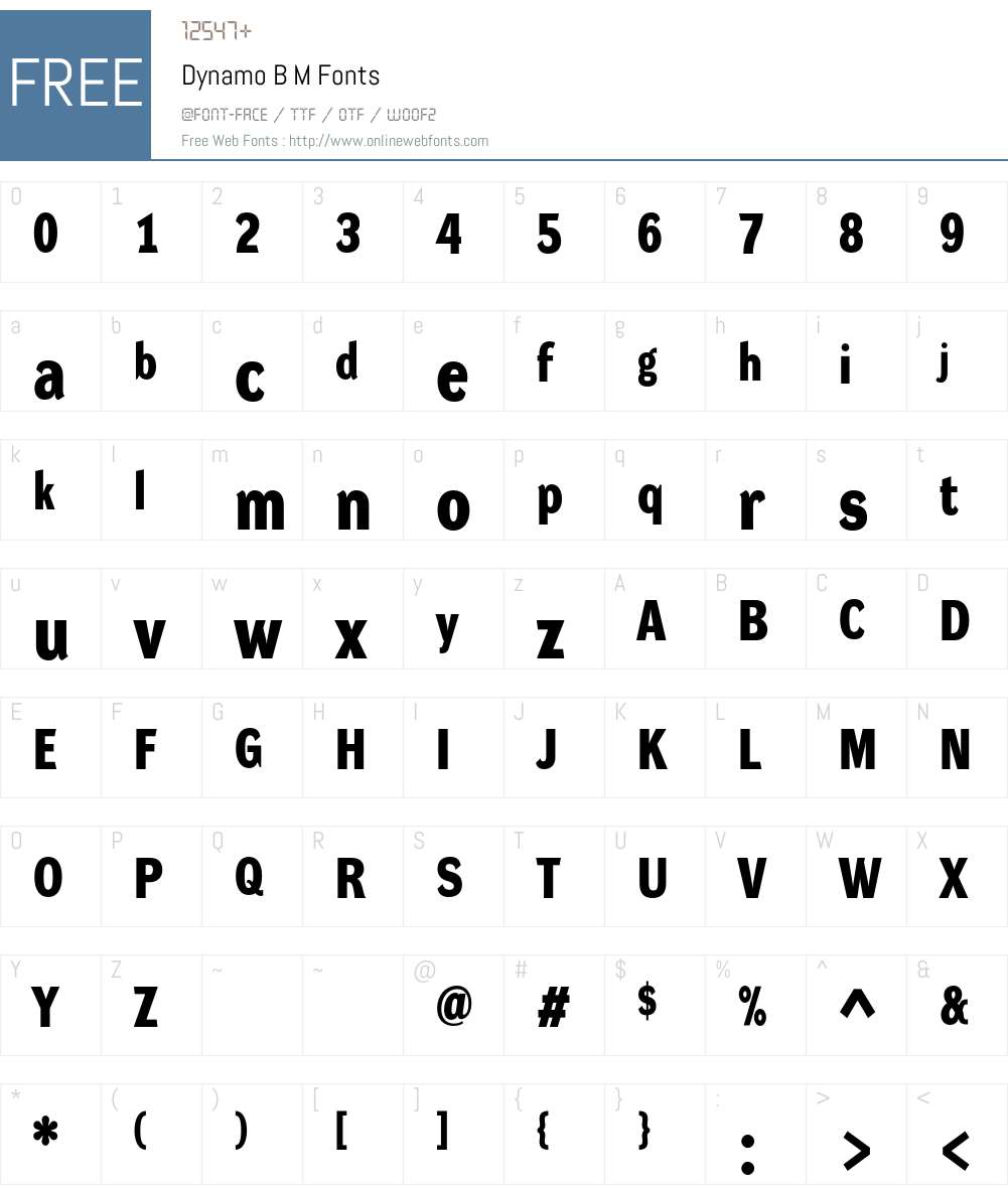 Dynamo DM Font Screenshots