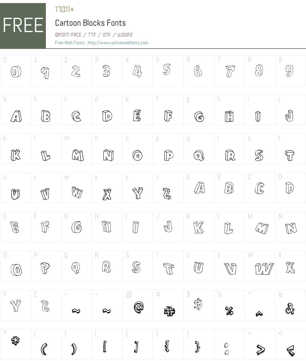 Cartoon Blocks Font Screenshots