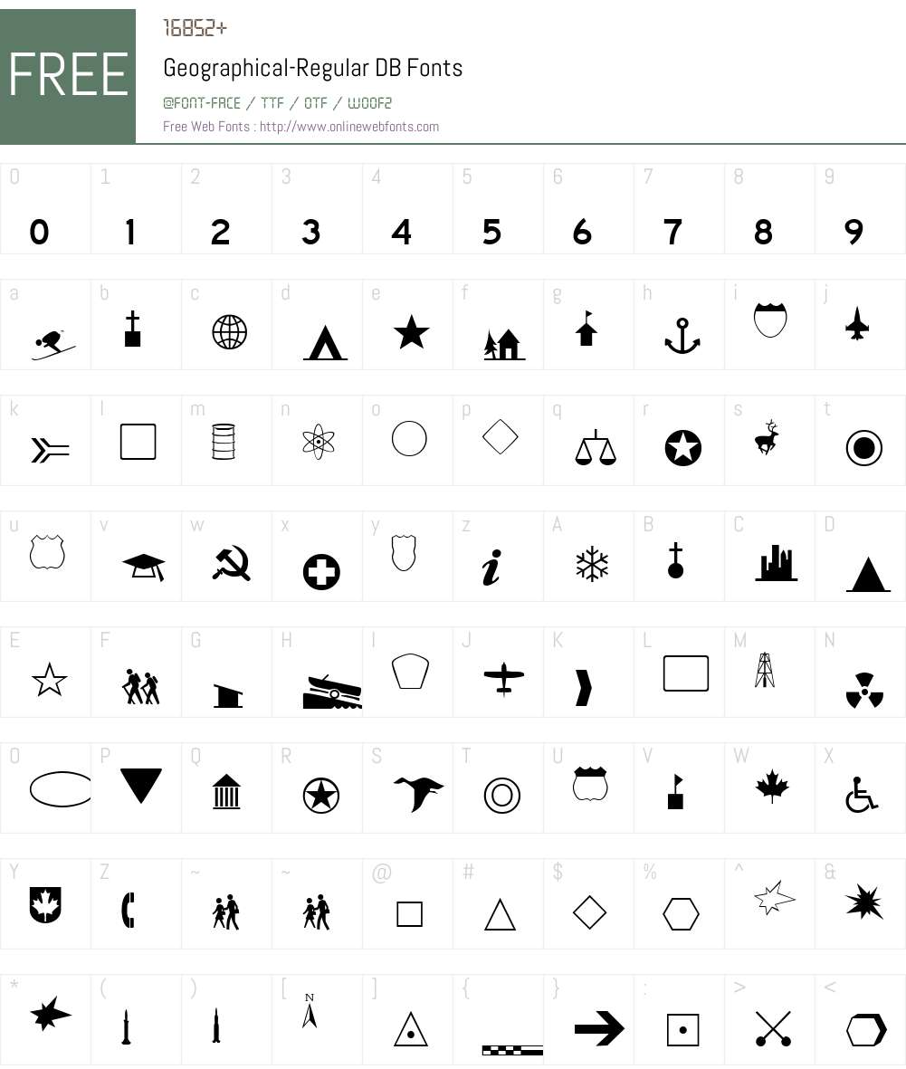 Geographical DB Font Screenshots