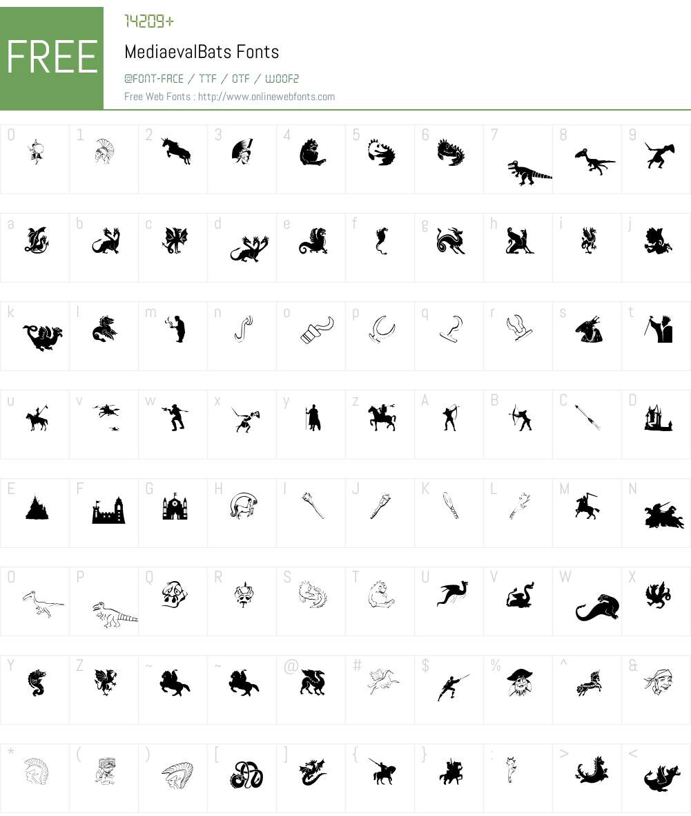MediaevalBats Font Screenshots