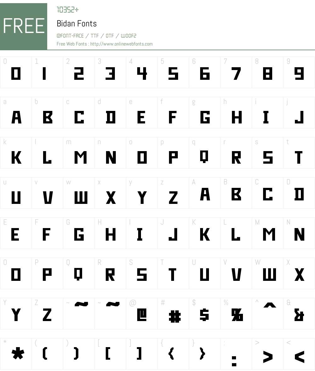 Bidan Font Screenshots