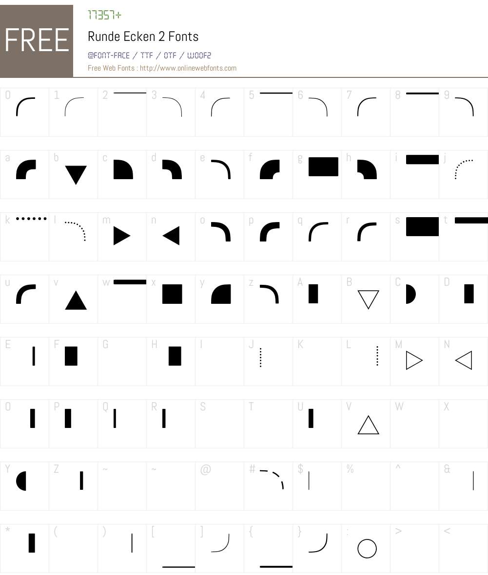 Runde Ecken 2 BQ Font Screenshots