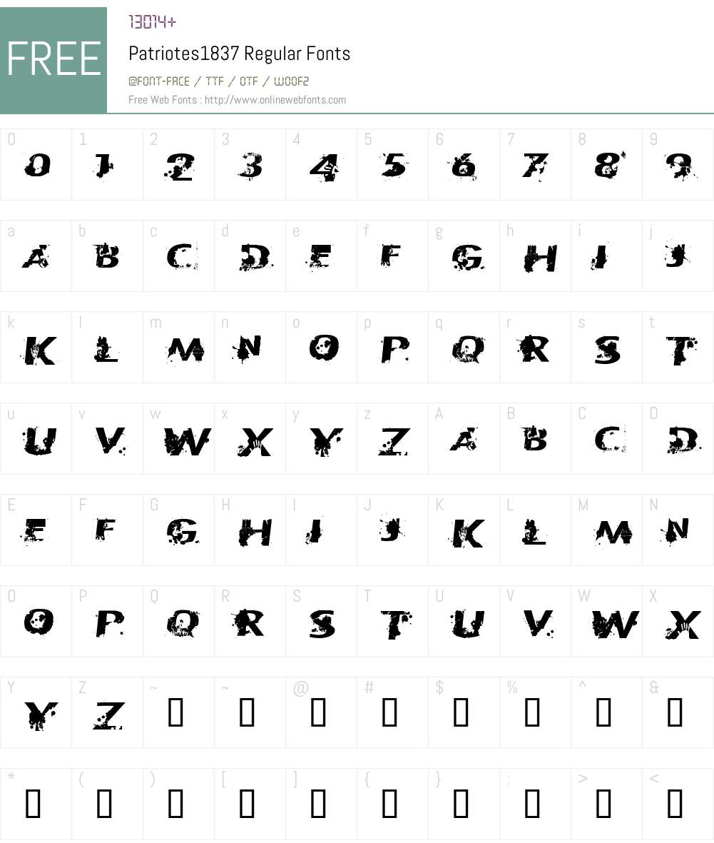Patriotes1837 Font Screenshots