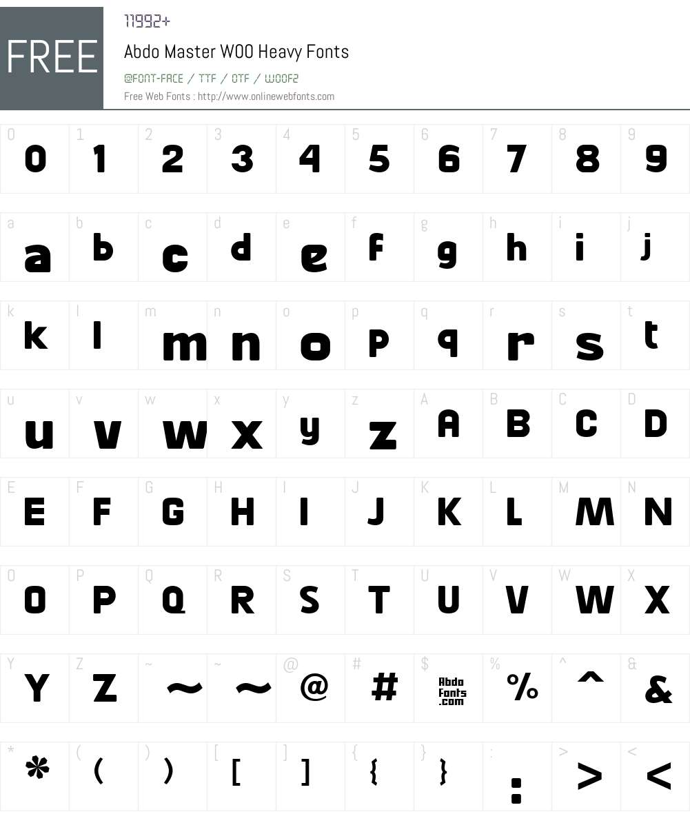 Abdo Master Font Screenshots