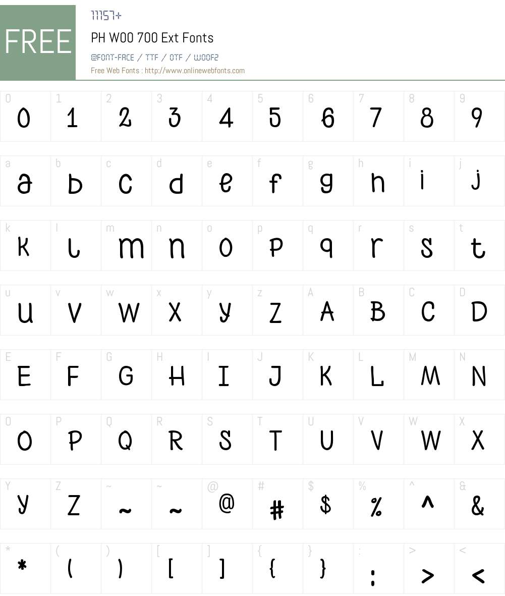PHW00-700Ext Font Screenshots