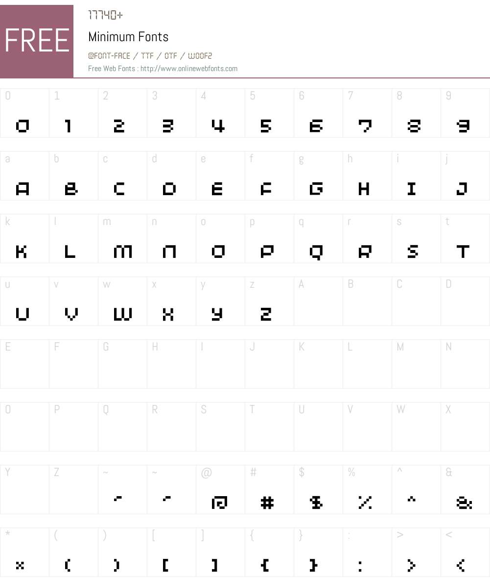 Minimum Font Screenshots