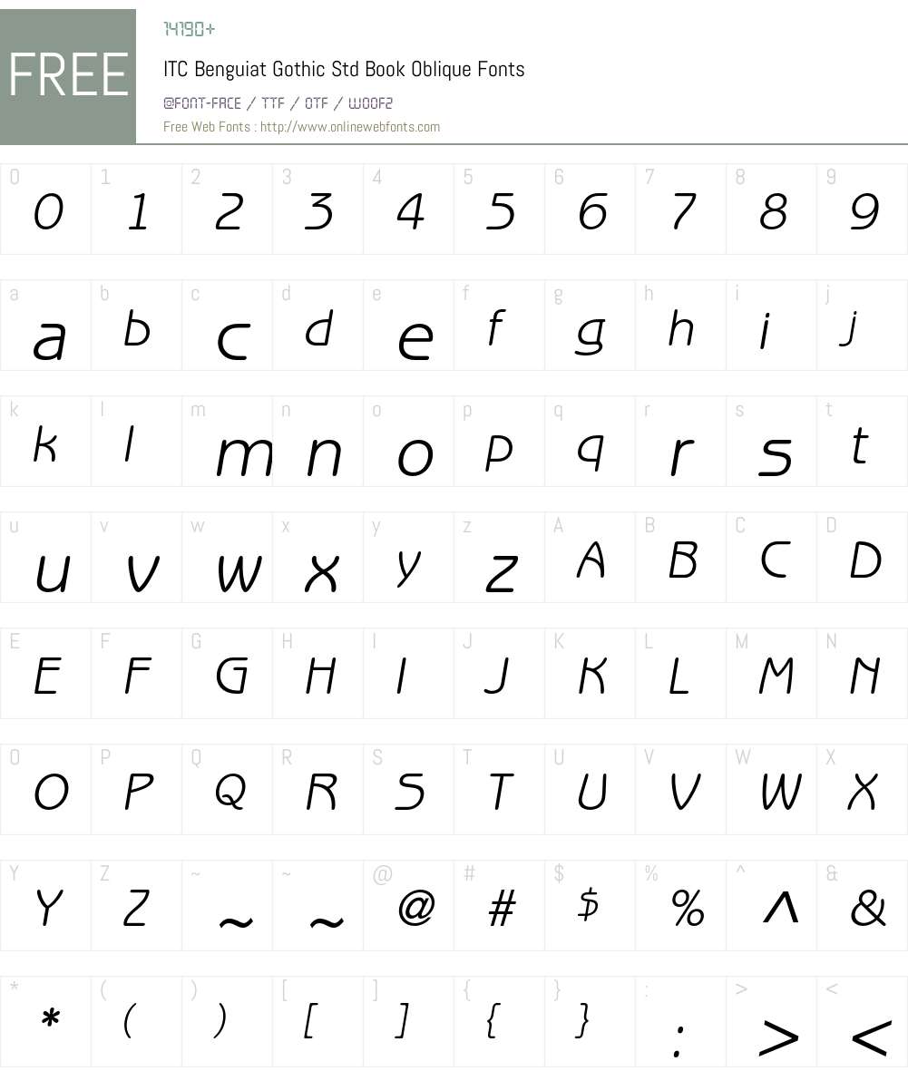 ITC Benguiat Gothic Std Font Screenshots