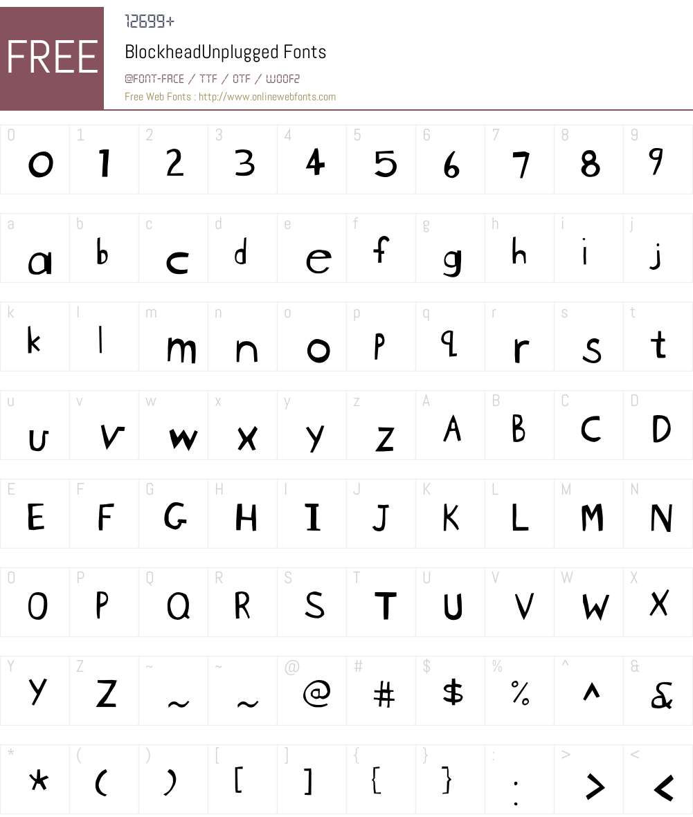 Blockhead Font Screenshots