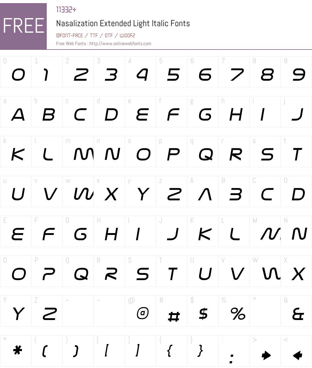 Nasalization Extended Light Font Screenshots