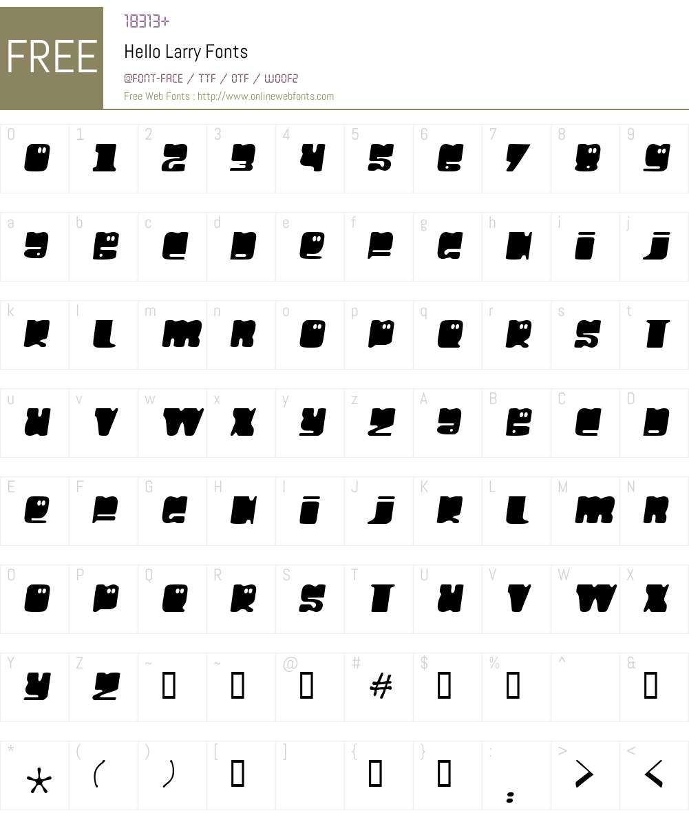 Hello Larry Font Screenshots