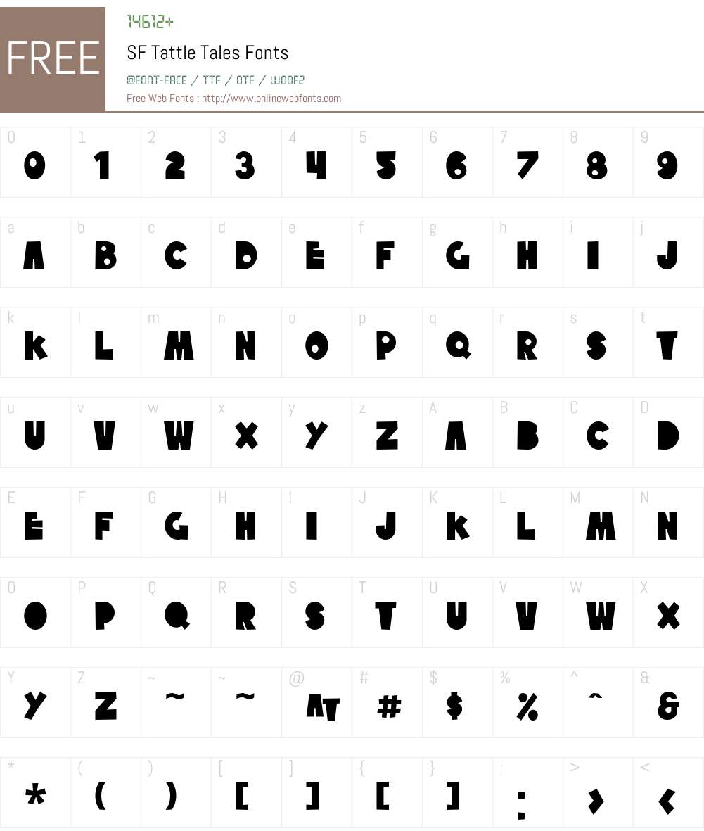 SF Tattle Tales Font Screenshots