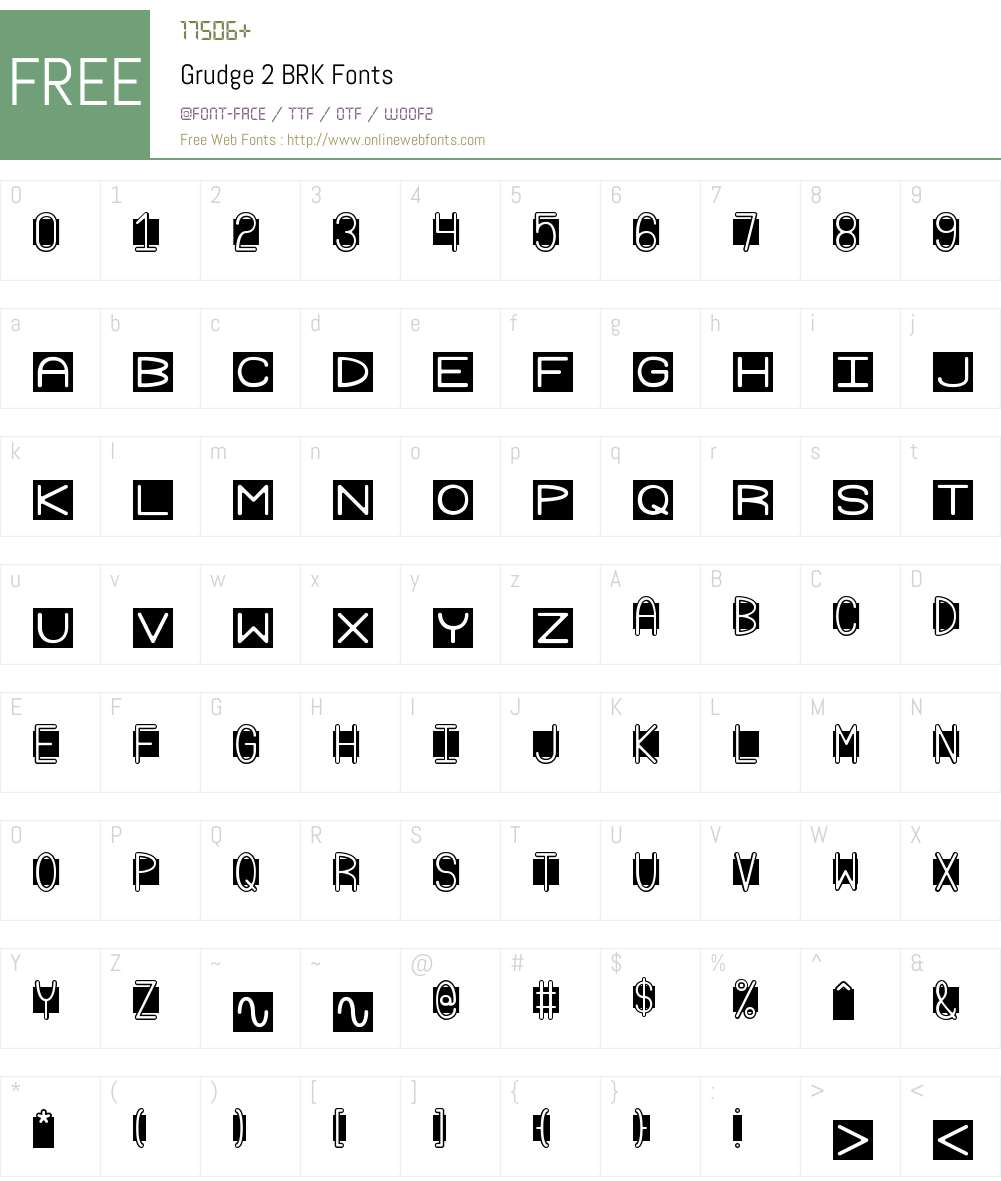 Grudge 2 BRK Font Screenshots