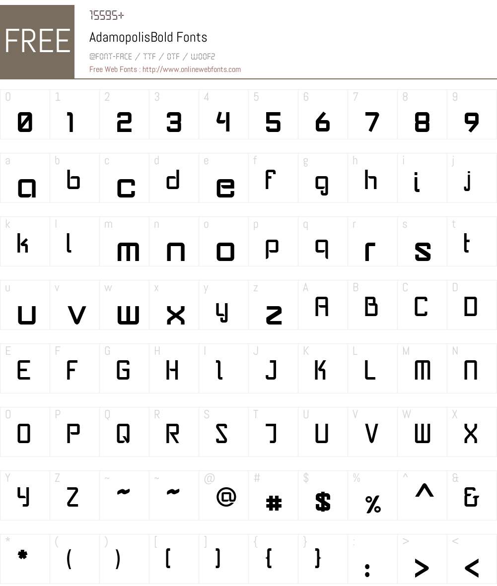 AdamopolisW00-Bd Font Screenshots